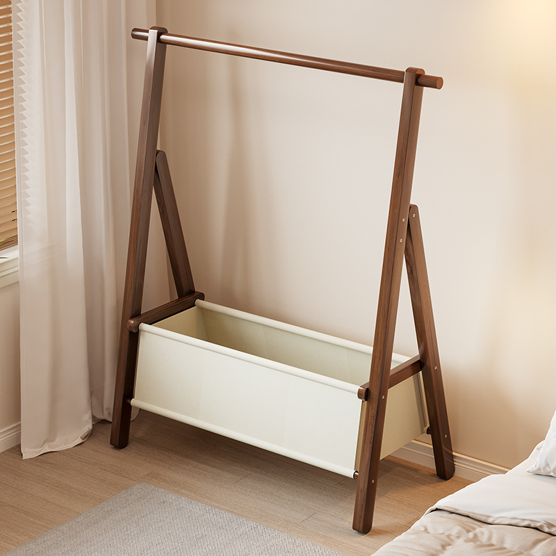 Multifuncional percha piso simple madera maciza plegable perchero dormitorio hogar almacenamiento rack percha