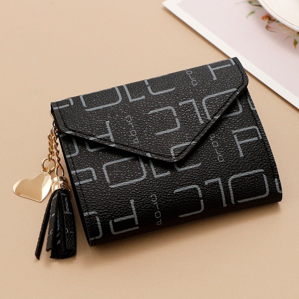 Nueva billetera para mujer, versión coreana, billetera de tres pliegues para niñas, bolso corto para tarjetas POLC, bolso para tarjetas transfronterizo pequeño y simple al por mayor