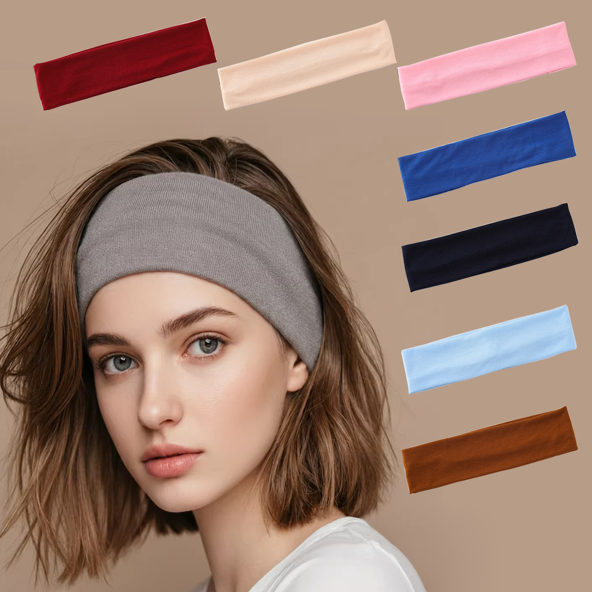 Europa y los Estados Unidos transfronterizos color caramelo deportes sudor absorción correa de verano correa de cabello correa de cabello diaria hijab de yoga correa de cabello