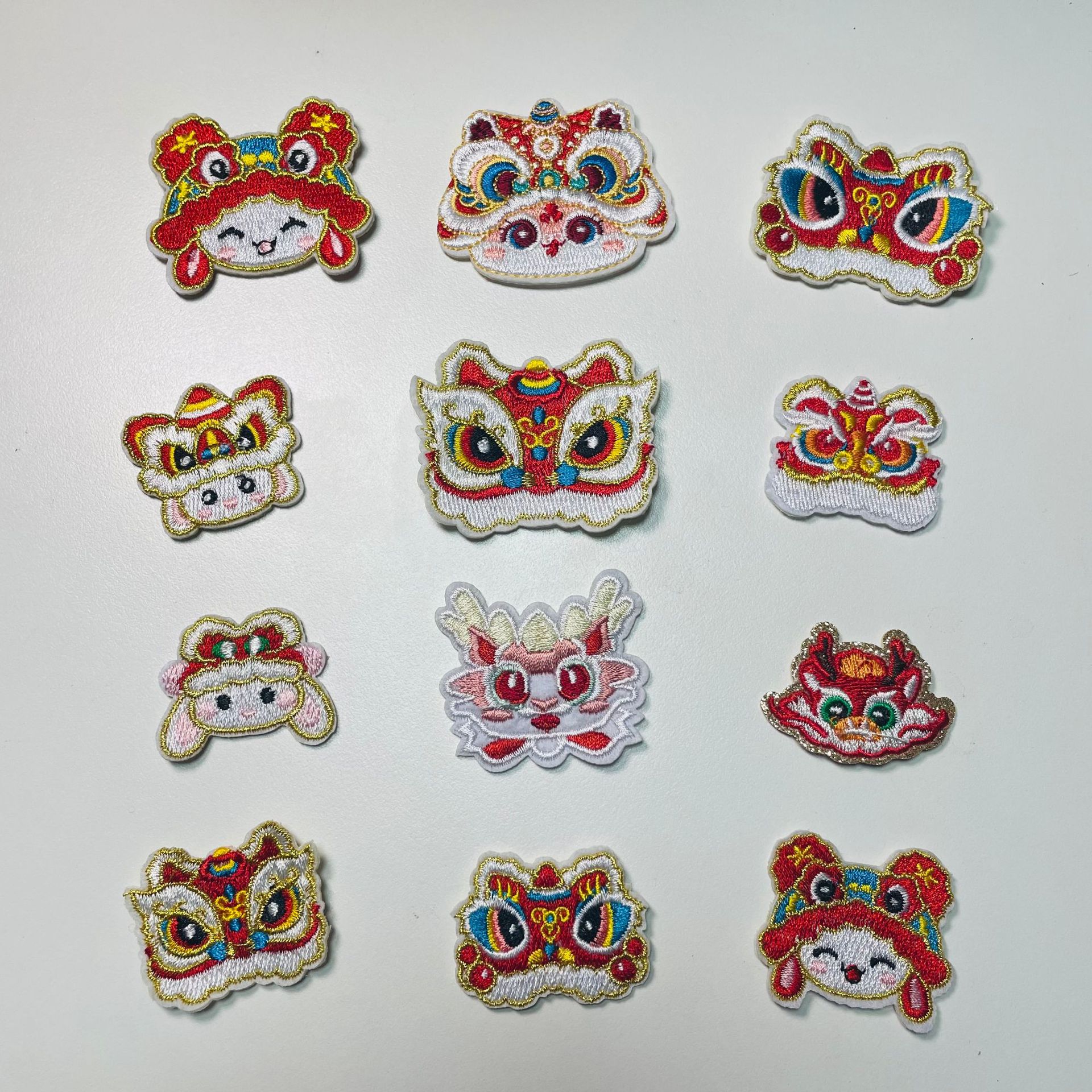 Year of the Horse Kidsren's Red Festive Cartoon Hairpin Hair Accessories Little Girl New Year Embroider DIY Clothing Accessories