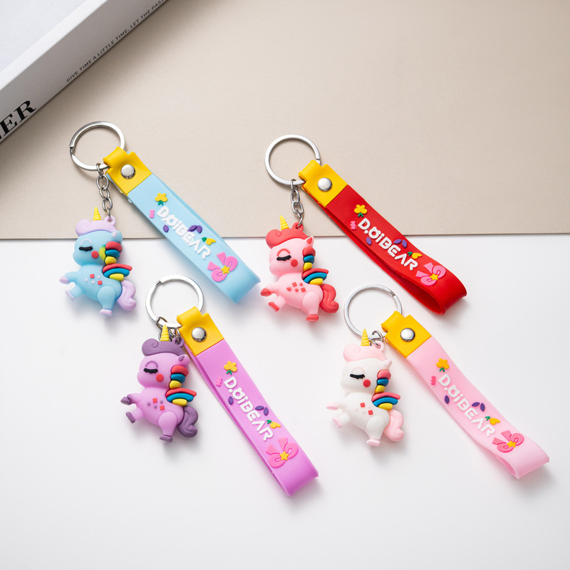 Cute Rainbow Pony Unicorn Keychain Pendant Couple Bag Pendant Arcade City Promotion Small Gift Wholesale Cute Rainbow Pony Unicorn Keychain Pendant Couple Bag Pendant Arcade City Promotion Small Gift Wholesale