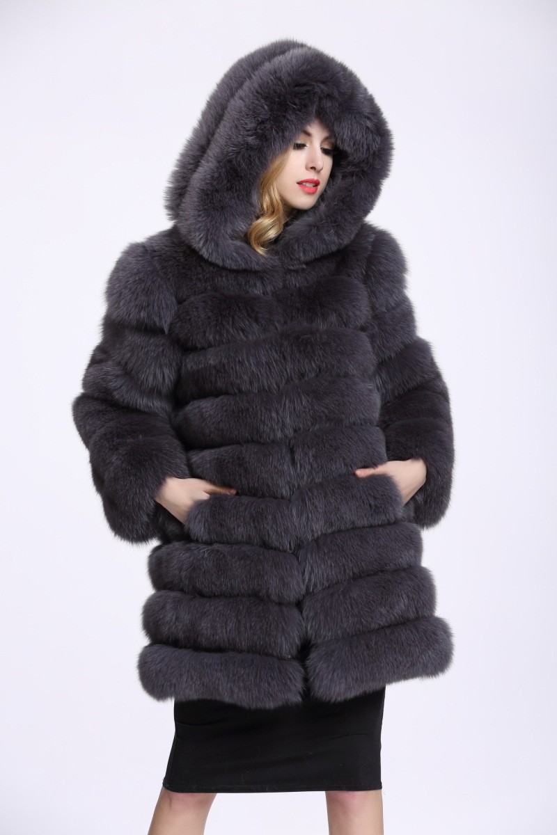 Women's Clothing Haining fur fox fur coat new long women's leisure long sleeved warm coat_voghion.com
