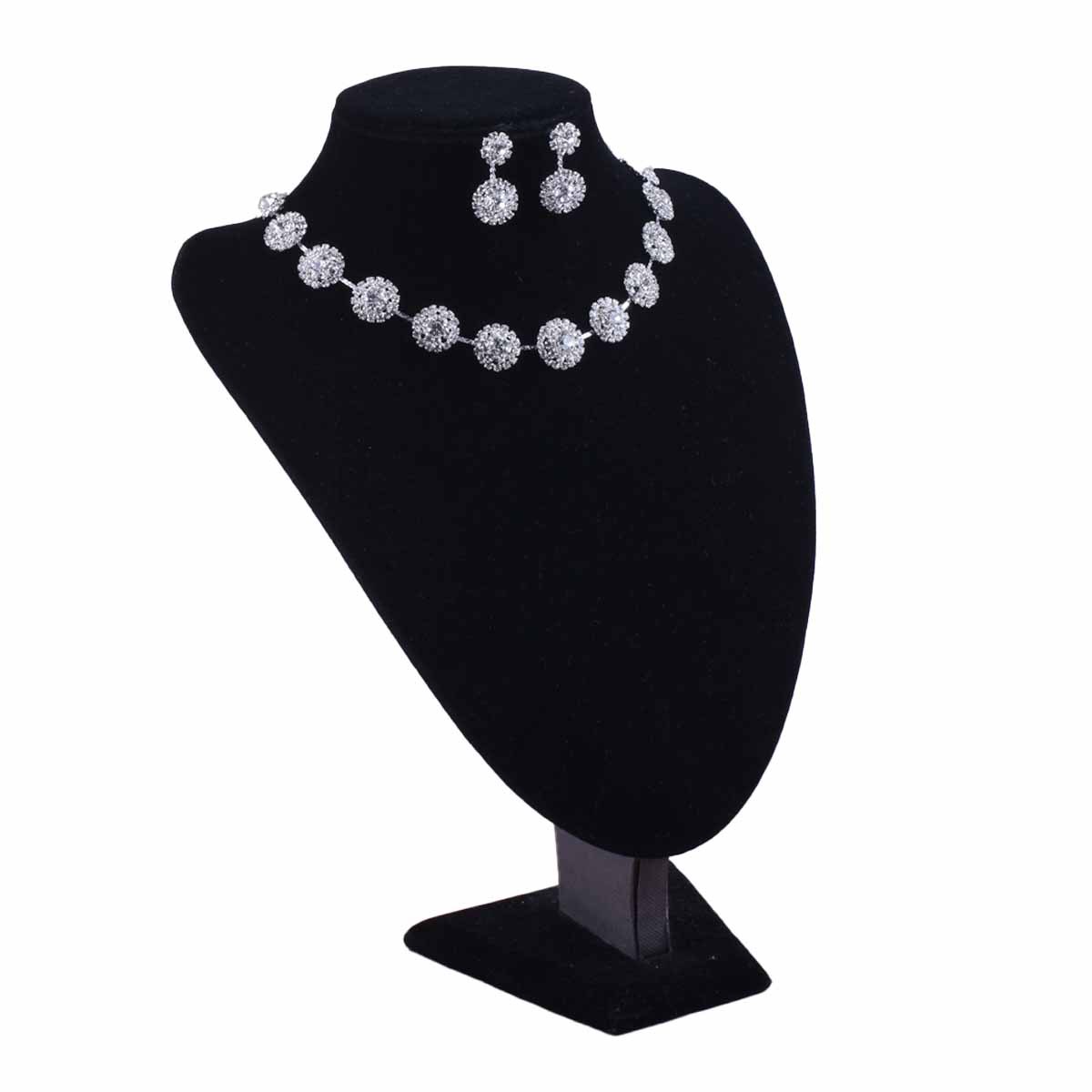 Parure di collana e orecchini con strass per matrimoni_voghion.com