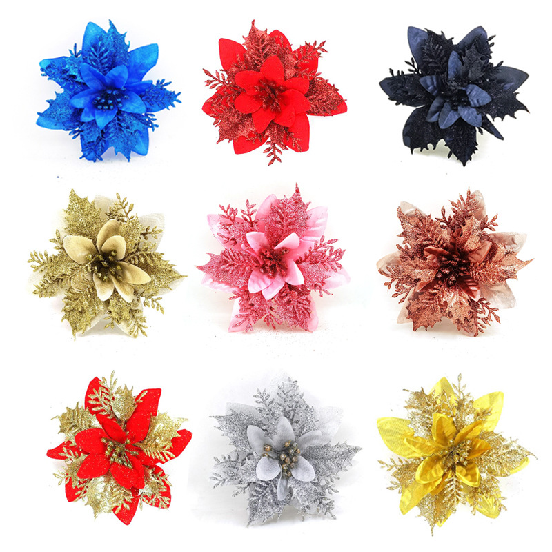 Christmas decoration gold powder flower rattan flower ring…