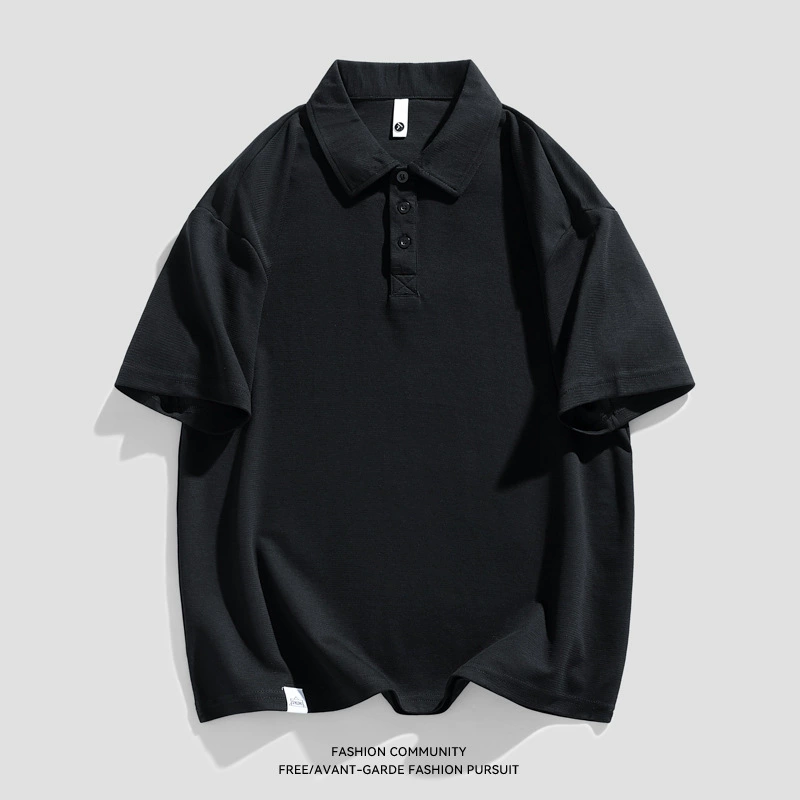 鲲海鹏云 Summer polo, shirt, solid T-shirt for work, with short sleeve