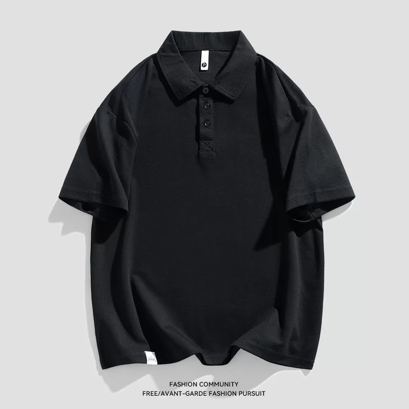 鲲海鹏云 Summer polo, shirt, solid T-shirt for work, with short sleeve
