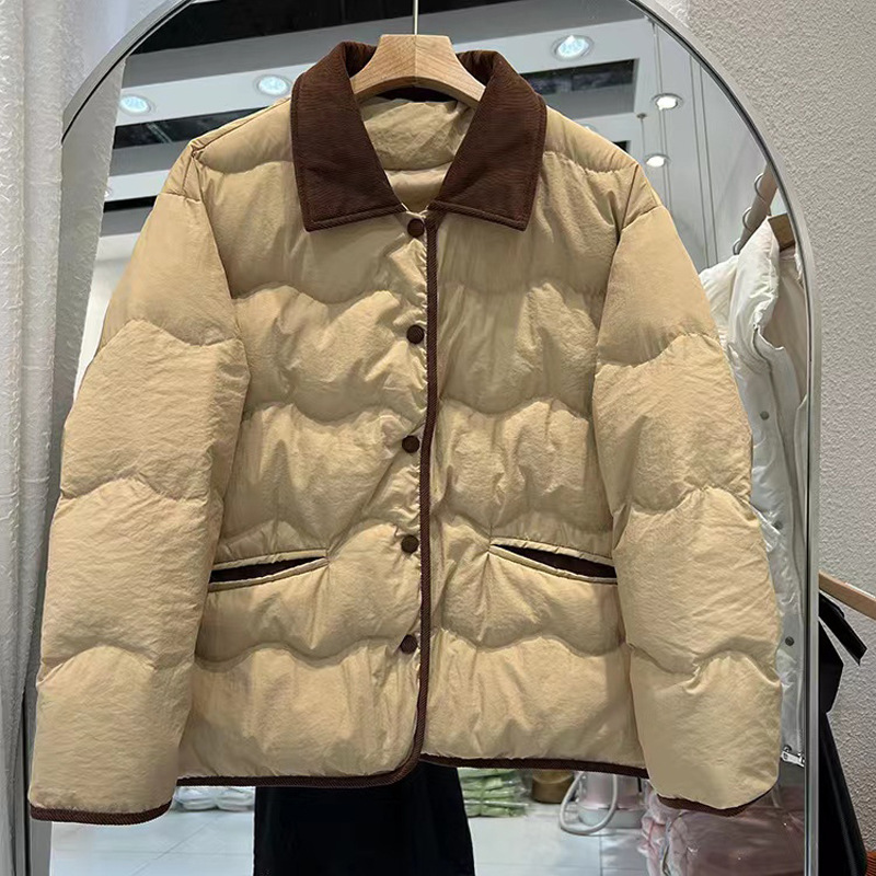 2024 Light White Duck down Jacket Women's High-End New Short Korean Version Easiest for Match Small Fragrance Style Lined Jacket Wholesale