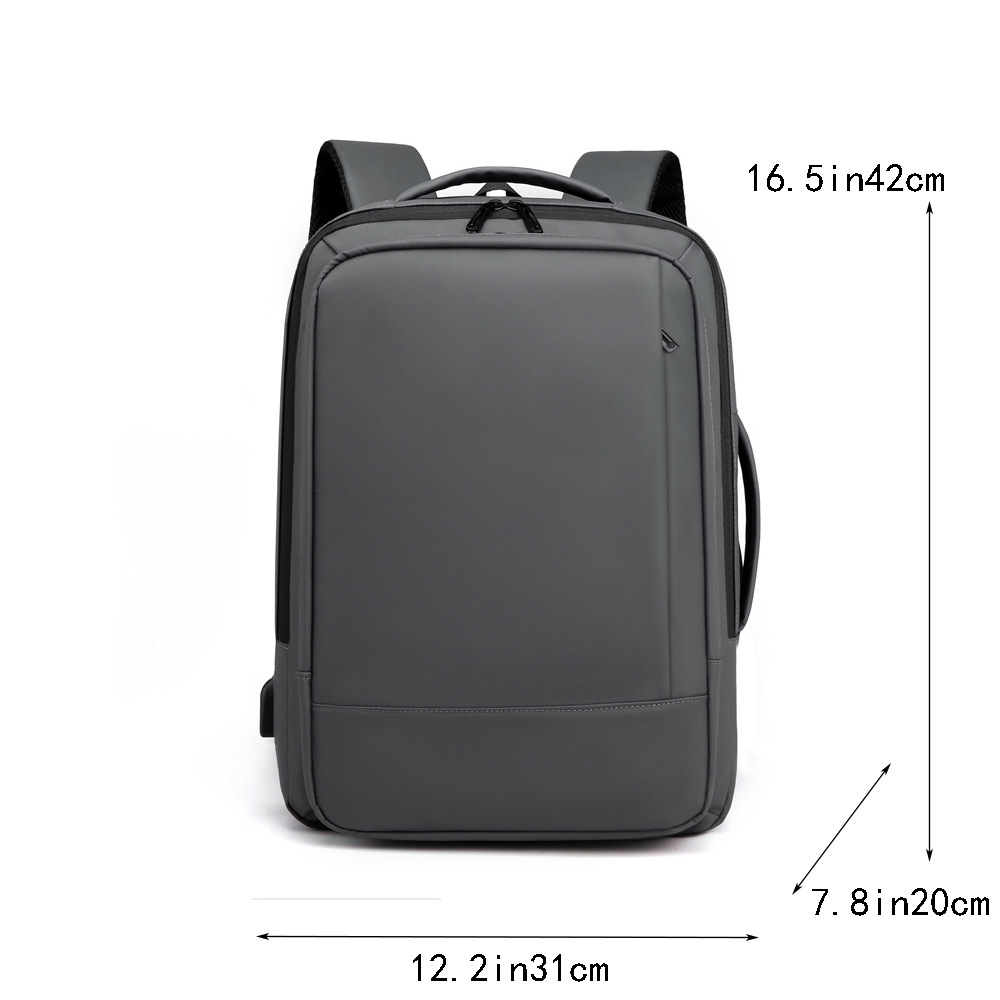 Mochila a prueba de agua de negocios expandible de alta capacidad, mochila de carga USB 15 - 16 pulgadas, mochila de computadora multipropósito