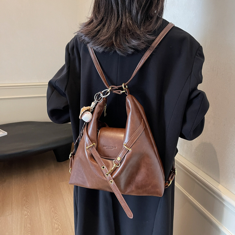 Mochila de mujer de gran capacidad retro de alta gama 2024 nueva mochila de todo fósforo bolso de hombro multiusos bolso Tote