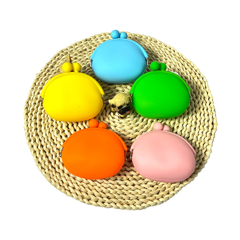 Japanese and Korean Candy Color Cute Silicone Multifunctional Small Bag Key Bag Silicone Coin Purse Loose Purse Christmas Gift