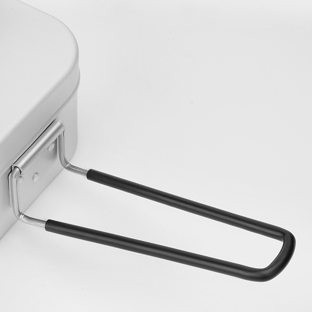 Alivio de presión de aluminio japonés caja de almuerzo al aire libre camping cocinar arroz caja de almuerzo portátil mango plegable caja de almuerzo