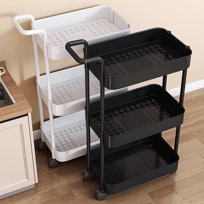 Storage Trolley Floor-Standing Kitchen Bathroom Mobile Toilet Multi-Layer Household Storage Rack Removable Storage Rack