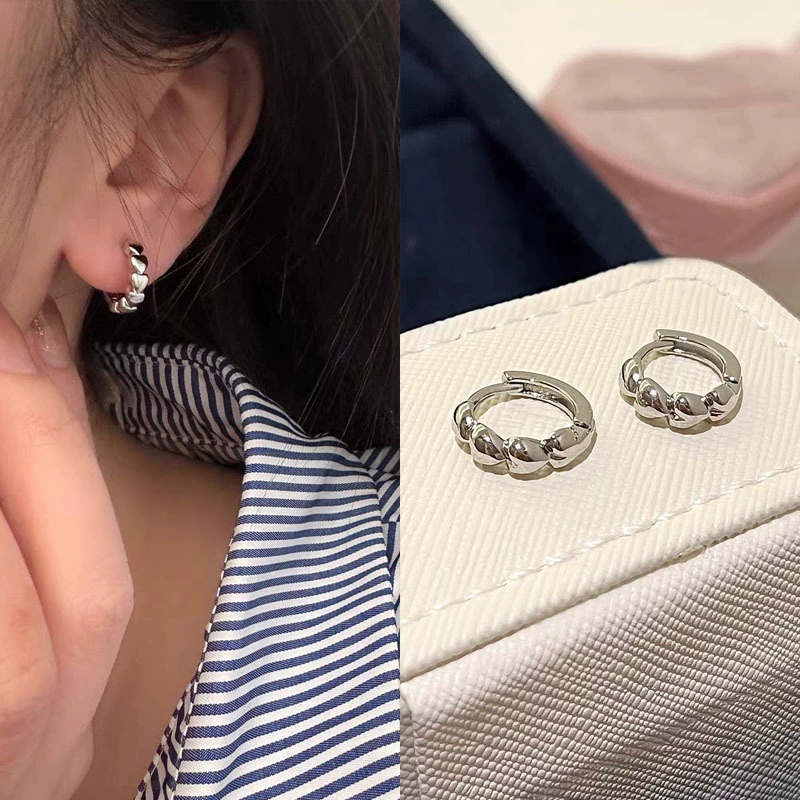 Серьги Silver 925, корейский цветочный минимализм, простой элегантный тренд