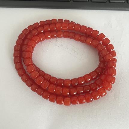 7a southern red agate about 6x7mm/5 pieces