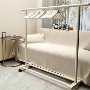 Extra Thick Coat Rack Floor-Standing Home Bedroom Mobile Cream Style Hanging Clothes Simple Dormitory Clothes Hanger Balcony Vertical