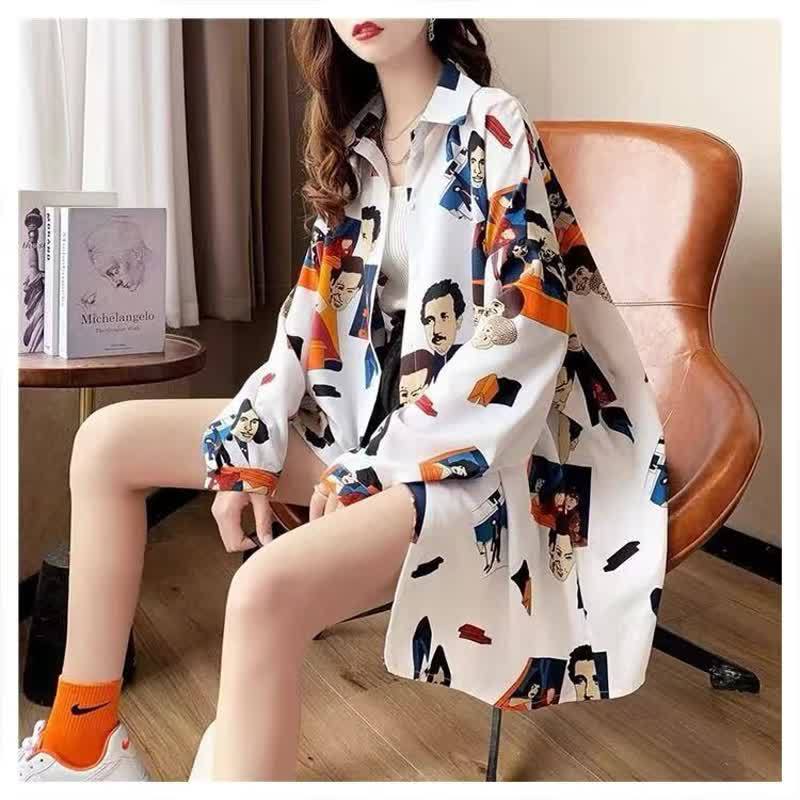 Cross-Border Dropshipping Japanese Style Versatile Trendy Lazy Fashion Harajuku New Long-Sleeve Shirt Elegant Simple Trendy Cross-Border Dropshipping Japanese Style Versatile Trendy Lazy Fashion Harajuku New Long-Sleeve Shirt Elegant Simple Trendy