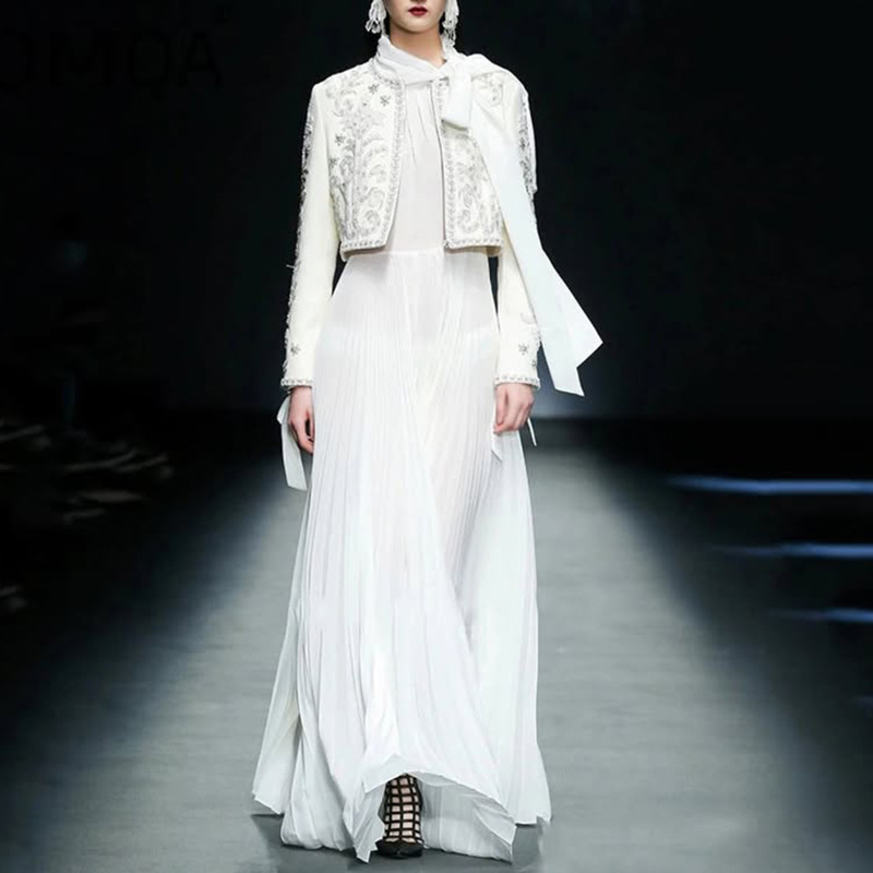 K Vintage Heavy Industry Diamond Set Two Piece New Embroidered Coat Slim Sleeveless Dress Set For Women_ecoleips.com