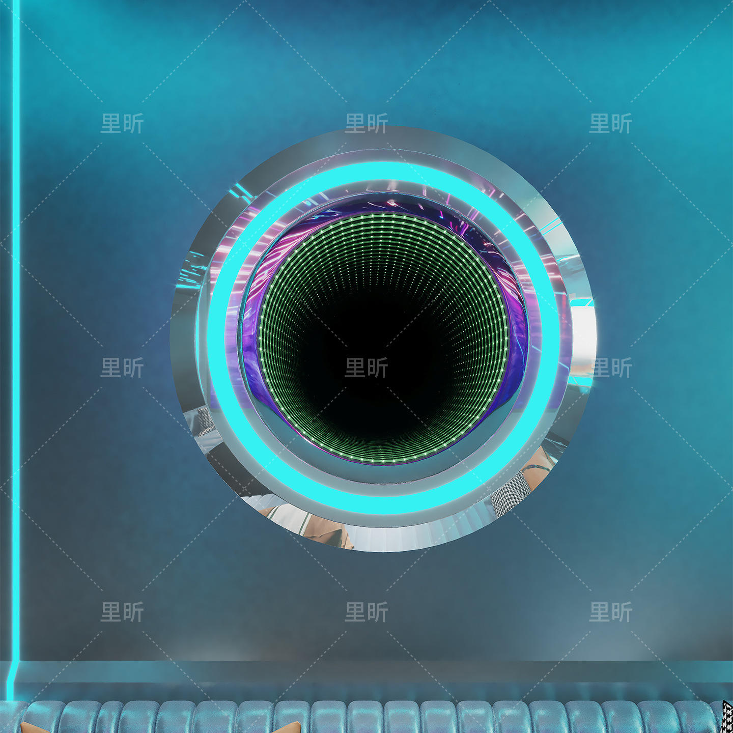 Módulo de modelado de abismo creativo personalizado KTV bar sala de deportes electrónicos café de red fondo pared atmósfera decoración de módulo de metal