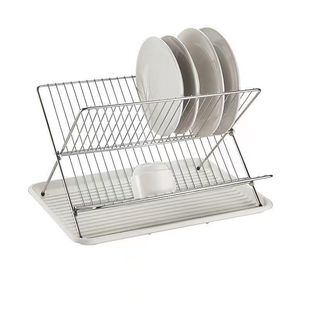 Kitchen Dish Drainer Rack, Countertop Storage Tray, Chopsticks, Sink, Stainless Steel Foldable Storage Rack for Drying