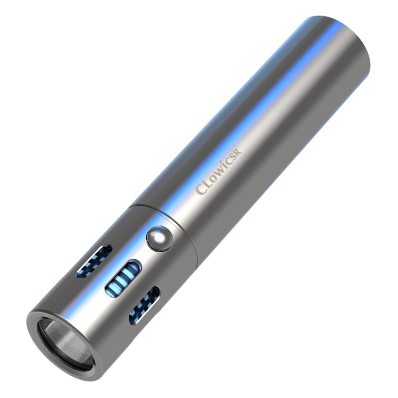 Step-In nuevo acero inoxidable fuerte luz Super brillante linterna recargable portátil al aire libre Montañismo de emergencia foco fijo láser blanco