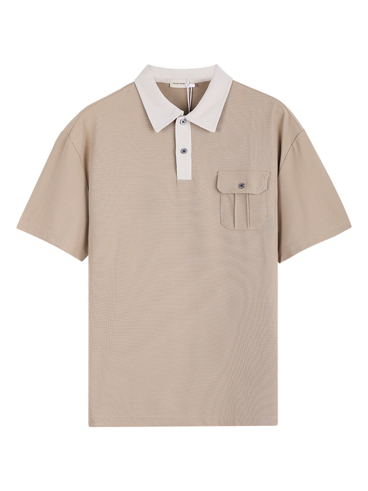 Polo de punto para hombre, manga corta, lujo ligero, sensación de alta gama, solapa casual de negocios de verano, camiseta de Paul, top para hombre