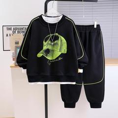 男童春秋套装2025新款中大儿童男孩衣服款网红新款炸街酷帅童套装
