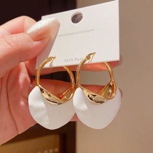 High-grade Retro French Glaze Exaggerated Irregular Ear Ring Large Earrings Women's European and American Niche Cold Wind Earrings