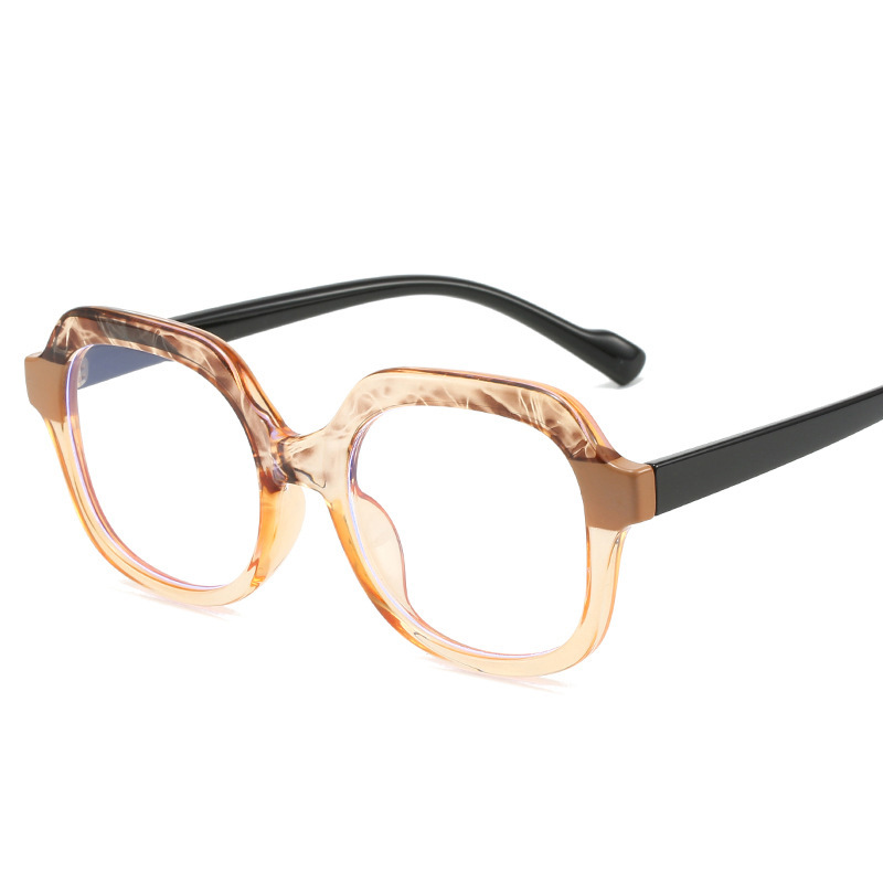 Gafas INS de alto grado marco cuadrado costura contraste color anti-azul gafas de luz Marco de las mujeres nuevas gafas lisas TR90 europeas y americanas