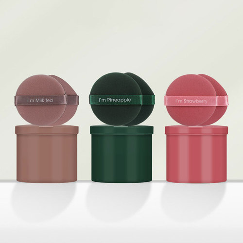 Air Cushion Powder Puff Strawberry Pineapple Egg Yolk Pie Dry and Wet Use Big Size Easy to Eat Beauty Sponge Seven Star Makeup Sponge 