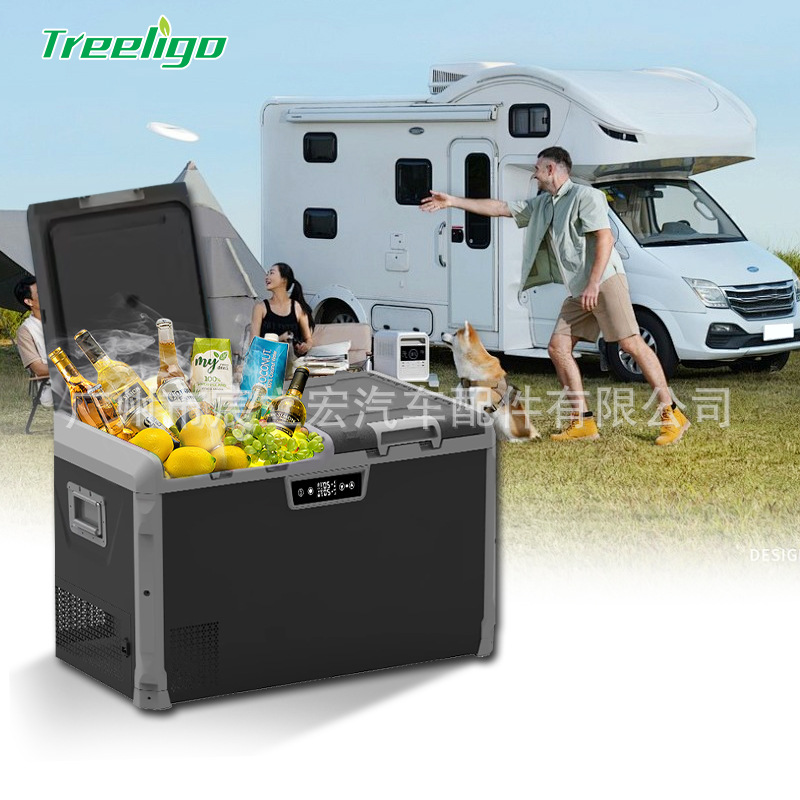 Nuevo compresor de 80 litros, refrigerador para automóvil, congelador de viaje refrigerado de doble propósito, fábrica de origen de refrigerador para automóvil