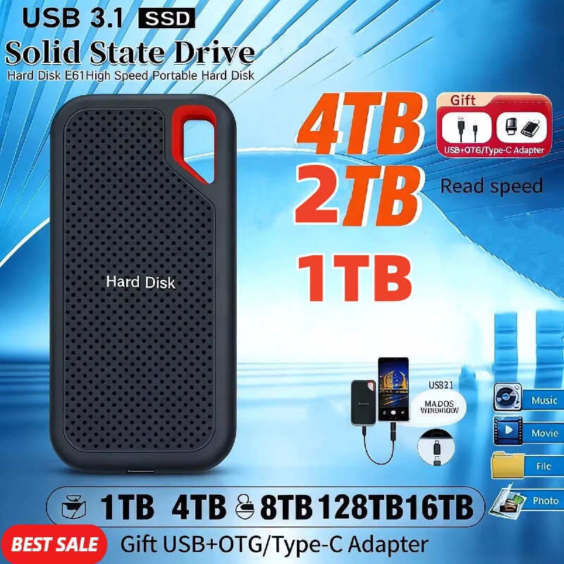 Cross-Border Foreign Trade Mobile Solid-State Drive 2Tb4Tb8Tb Extended Upgrade High-Speed Hard Drive Ssd