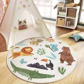 卡通地垫简约可爱客厅卧室地毯床边仿羊绒毯儿童房间游戏爬行垫