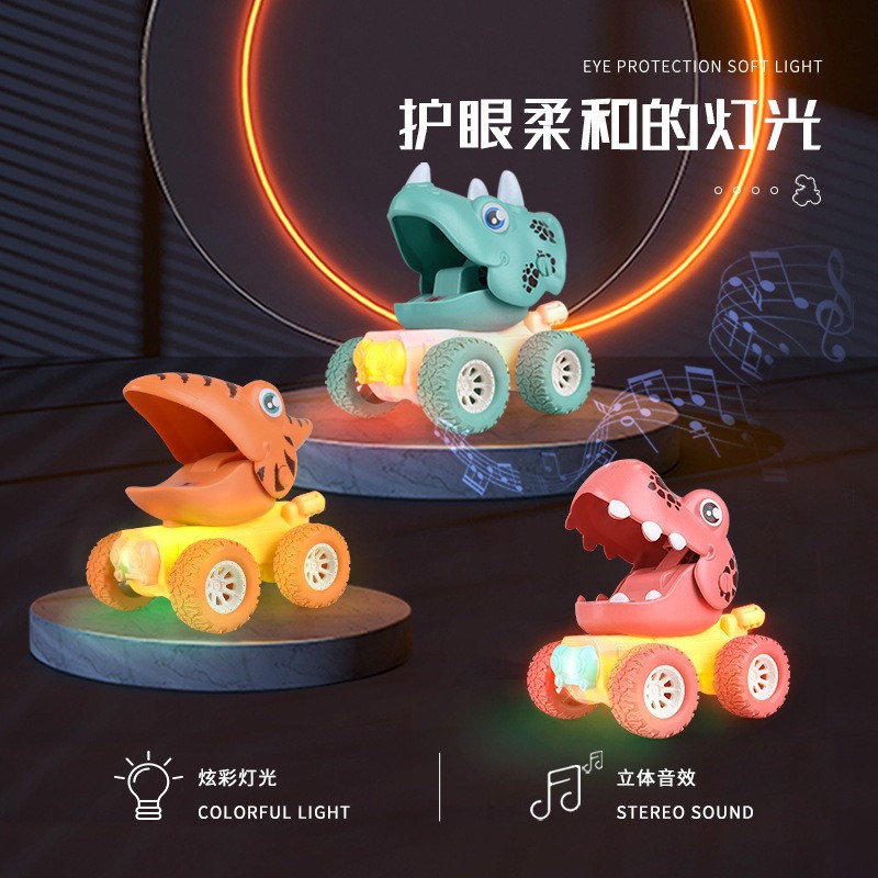 Prensa búho dinosaurio juguete para niños coche inercia truco todoterreno coche regalo puesto de suministro al por mayor