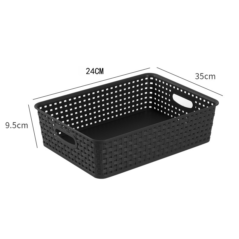 Cesta organizadora de plástico tejido hueco, estilo minimalista, ideal para almacenamiento de cocina y hogar, caja práctica multiusos