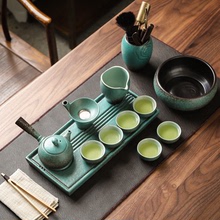 新款 日式功夫茶具套裝家用簡約辦公提梁壺茶杯套裝整套干泡盤
