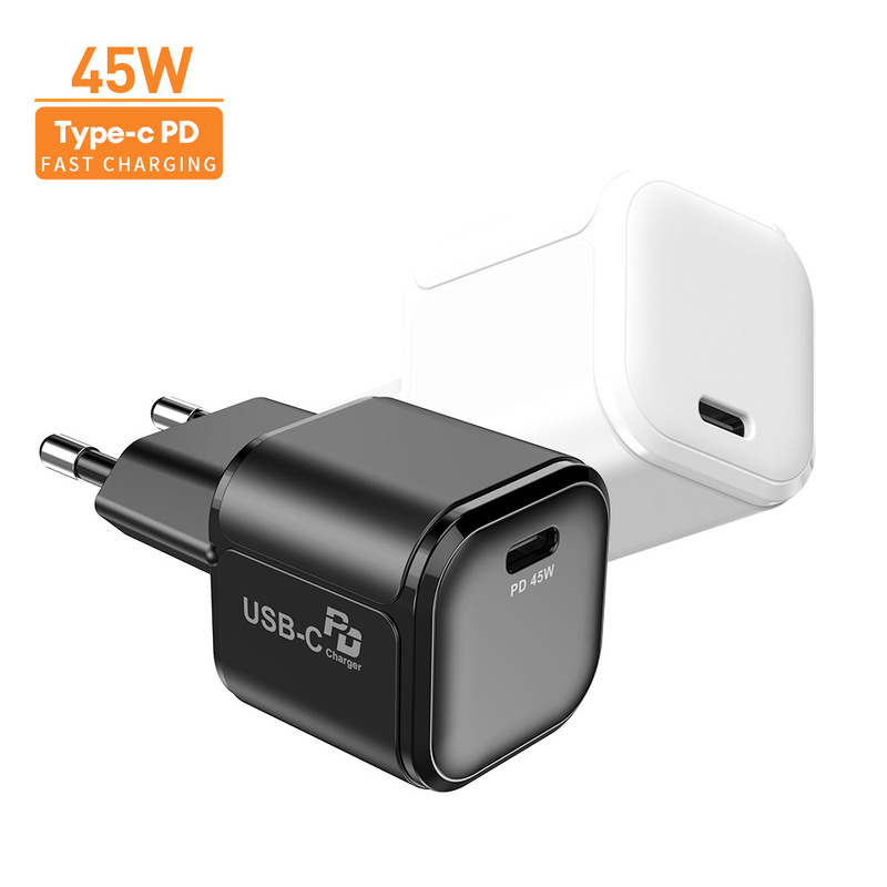 Single-Port Usb-C Charger Suitable for iPhone Fast Charging Pd3.0 45W Mobile Phone Power Adapter Charging Head