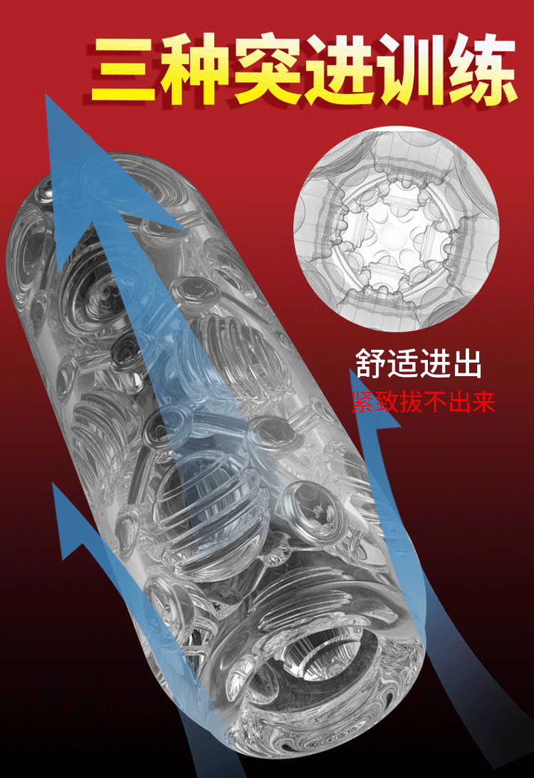 Pleasure Crystal Training Masturbator Cup, Manual Control, TPE, Zero Dye — detail image 10