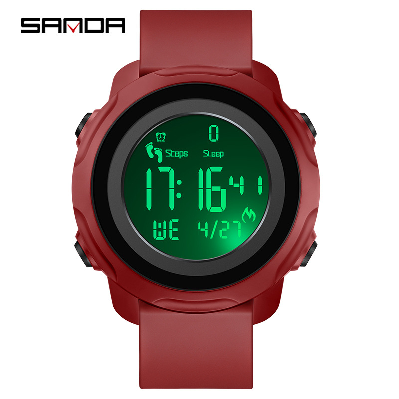 SANDA paso contando calorías reloj despertador deportivo reloj luminoso impermeable monitoreo del sueño reloj inteligente 6121
