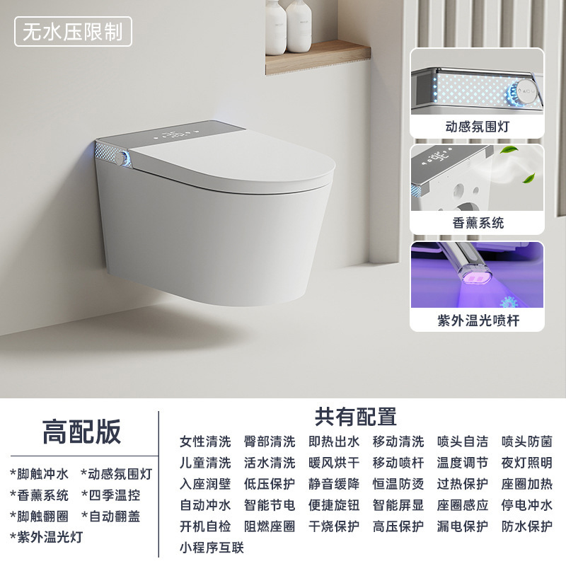 挂式智能马桶隐藏铁架挂墙自动坐便器嵌入恒温即热挂壁虹吸坐厕|undefined