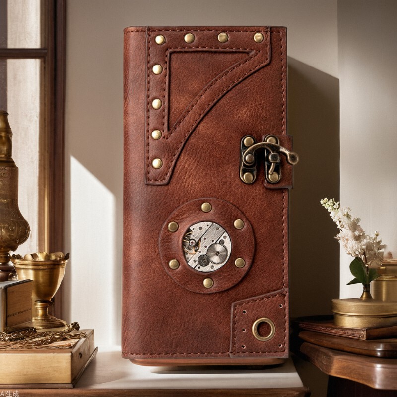 2023 New Bag Women's Zipper Amazon Women's Wallet Industrial Retro Mid-Length Hand Coin Wallet