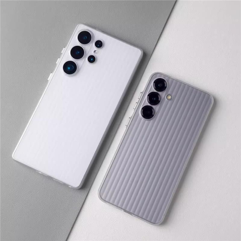 For Samsung s25 mobile phone case s25Ultra ice fog face matte hard shell s24Ultra luggage stripe
