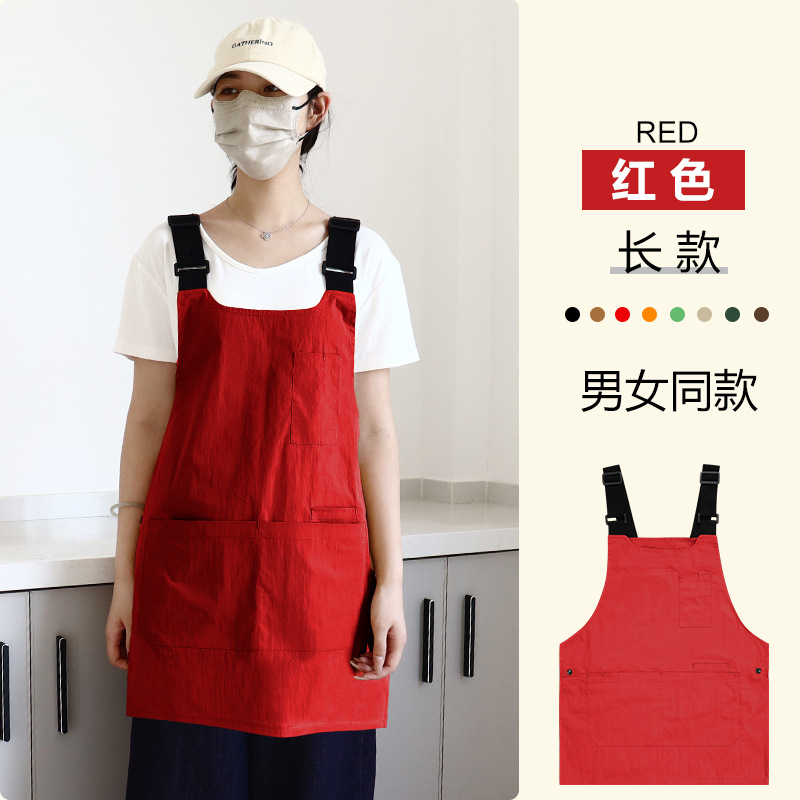 Comercio exterior delantal de lona impermeable logotipo personalizado sala de arte barista ropa de trabajo caballo clip delantal casero chaleco