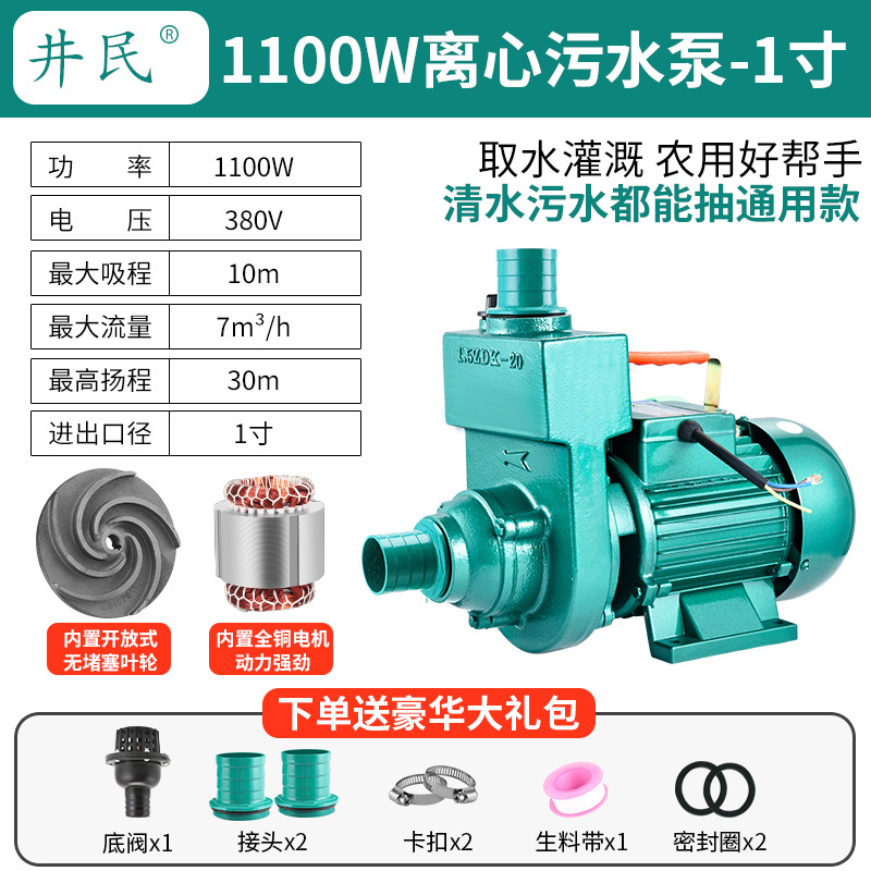 1100W1 inch self-priming pump 380V