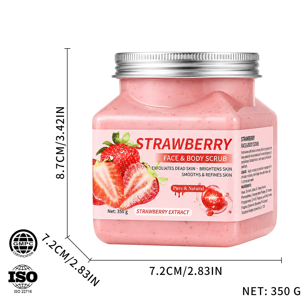 Strawberry scrub 350g [Number of packing: 72pcs/ctn]