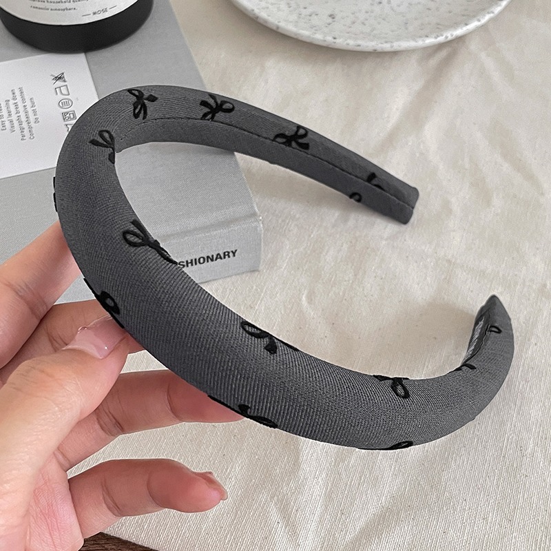 Red en línea serie gris adornamiento de cabello de alto grado anillo de cabello de intestino grueso 2025 nuevo cinturón de cabello de cráneo alto borde frangeo clips para mujeres