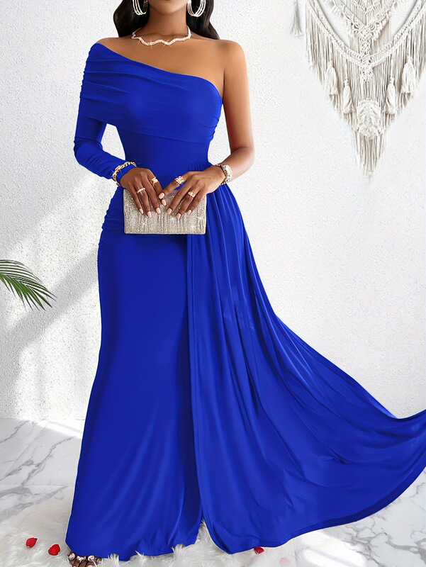 Flowy One Shoulder Asymmetrical Dress One Shoulder单肩连衣裙|undefined
