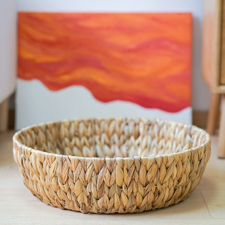 Personalizada transfronteriza mascotas juguetes almacenamiento cesta hueso forma cajas de hoyacinto hoyacinto tela de caña cesta de almacenamiento miscelánea