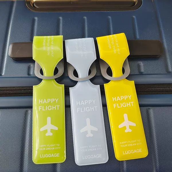 Wholesale pendant anti-lost label identification listing aircraft boarding tag travel trolley case pvc luggage tag
