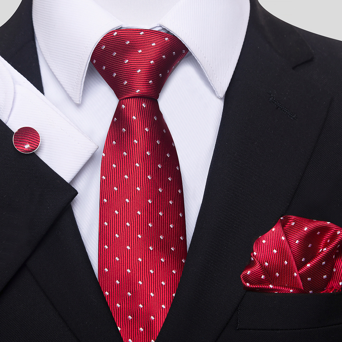 Juego de Corbata de Rayas para Hombre Set de 3 piezas de Rayón, para Bodas y Negocios