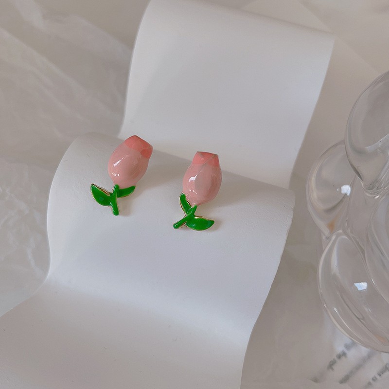 Plating Design 1 Pair Sweet Korean Style Flower Plating Alloy Earrings